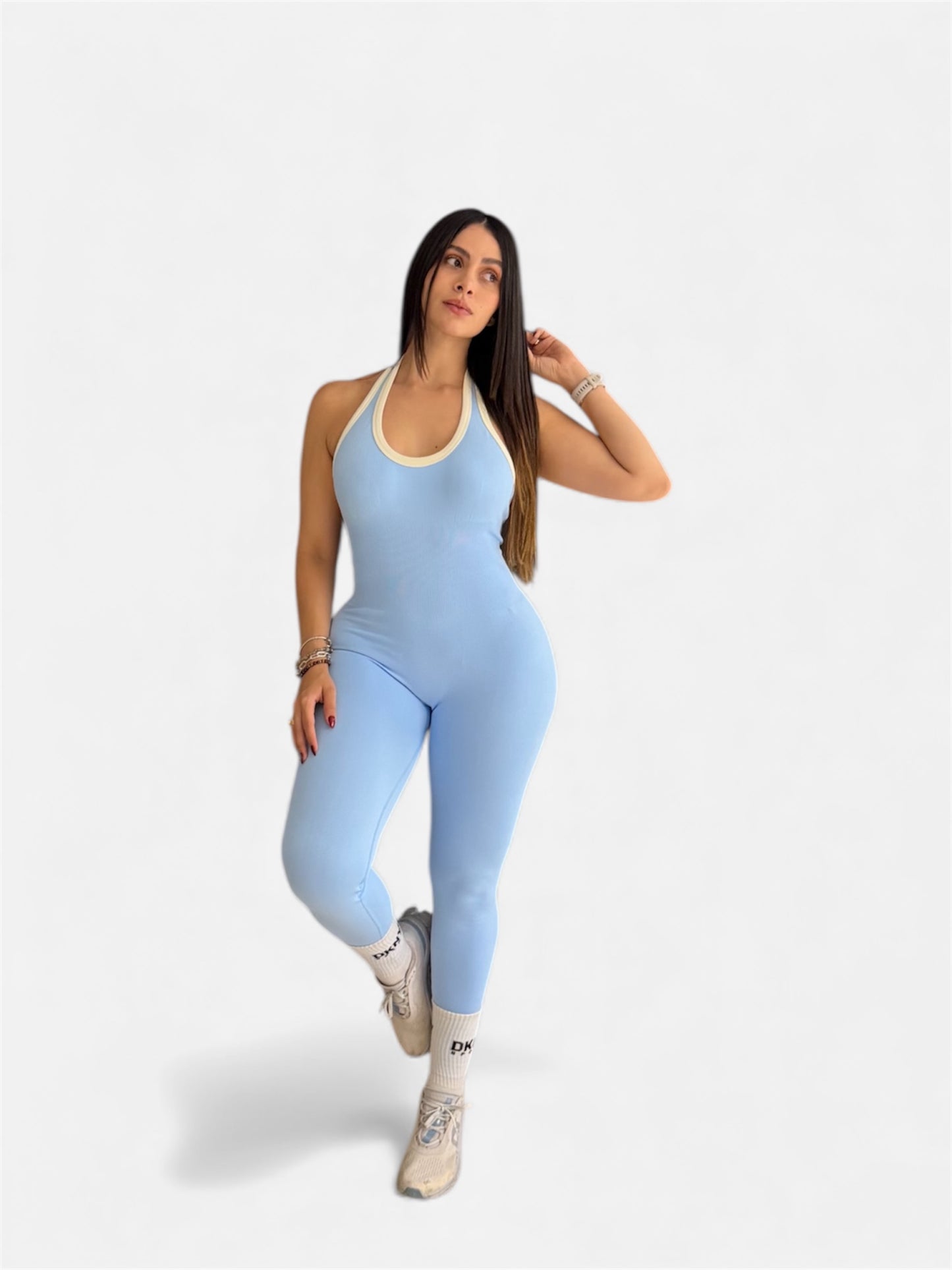 Enterizo Eva azul sesgo