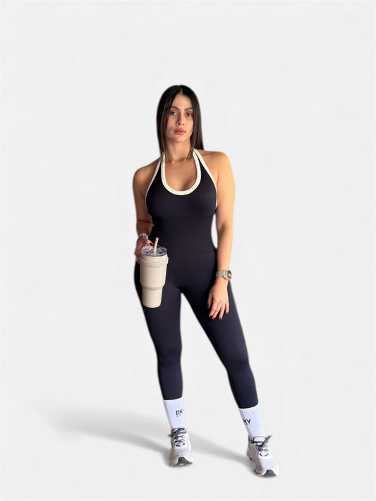 Enterizo Eva negro sesgo